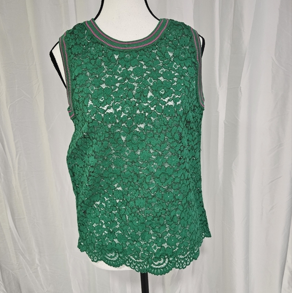 Moschino NWOT Green Lace Top Size 8